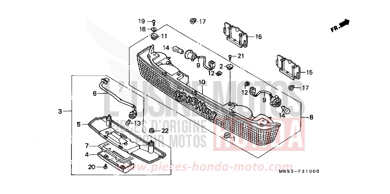 TRUNK LIGHT/LICENSE LIGHT for Gold Wing R114J (R114J) from 1989